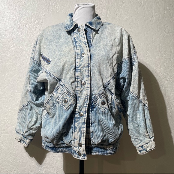 be in the current seen Jackets & Blazers - VINTAGE 80S BE IN THE CURRENT SEEN ACID WASH padded cotton DENIM JACKET Womens M